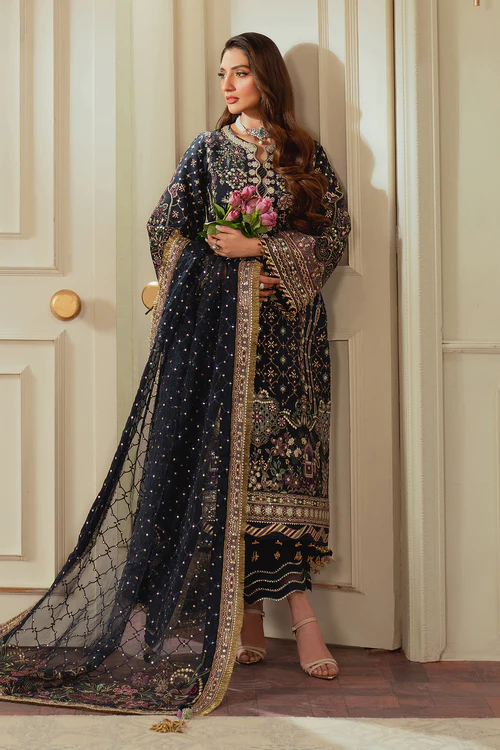 BAROQUE EMBROIDERED SILK CH13-07 UNSTITCHED - Image 4