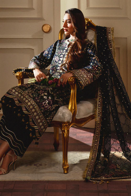 BAROQUE EMBROIDERED SILK CH13-07 UNSTITCHED - Image 9