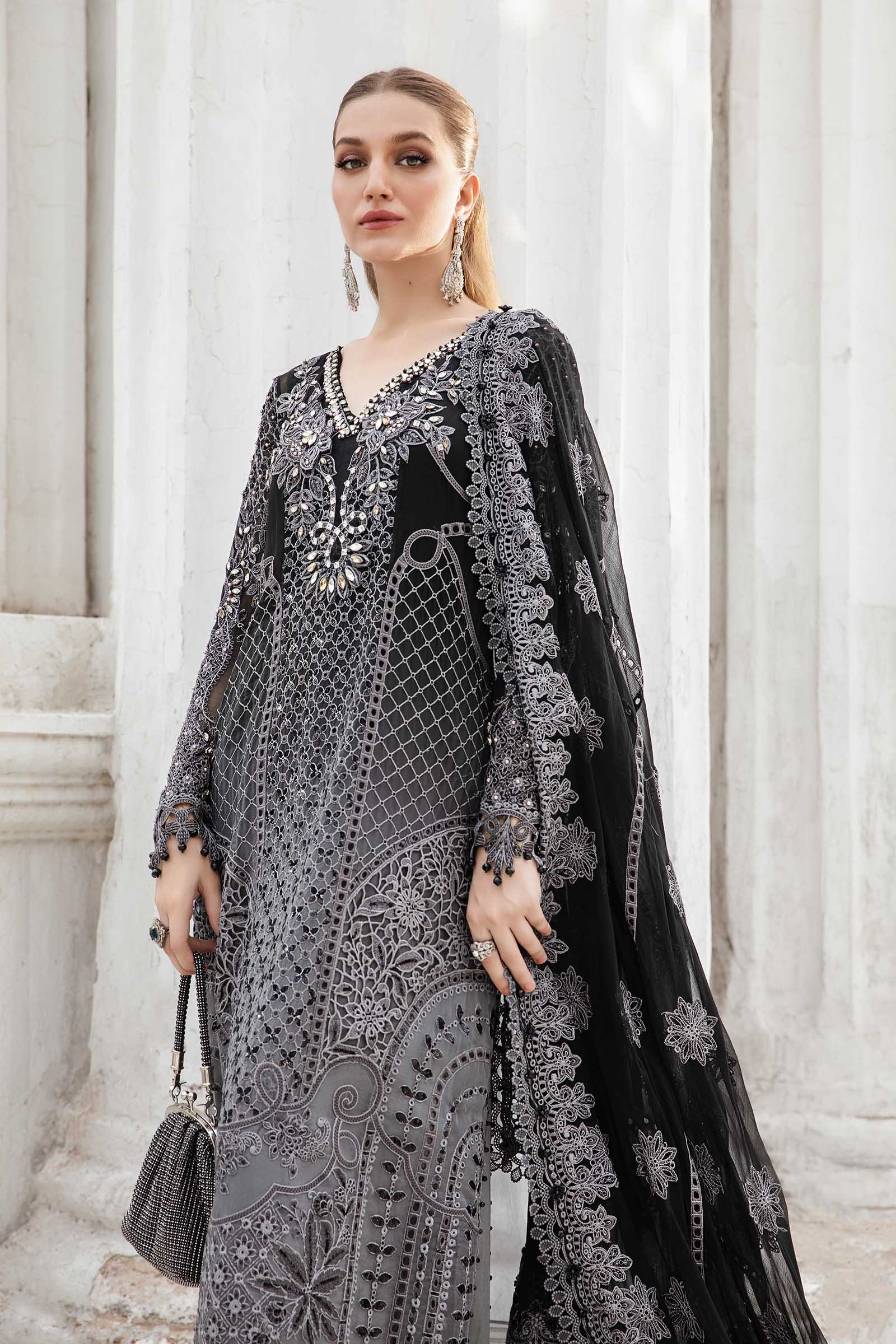 MARIA.B Unstitched Embroidered Chiffon Suit | MPC-24-101 - Image 4
