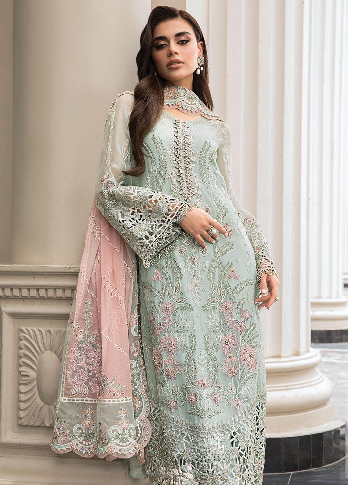 MARIA.B. Unstitched Embroidered Chiffon Mint Green | MPC-23-104 - Image 5