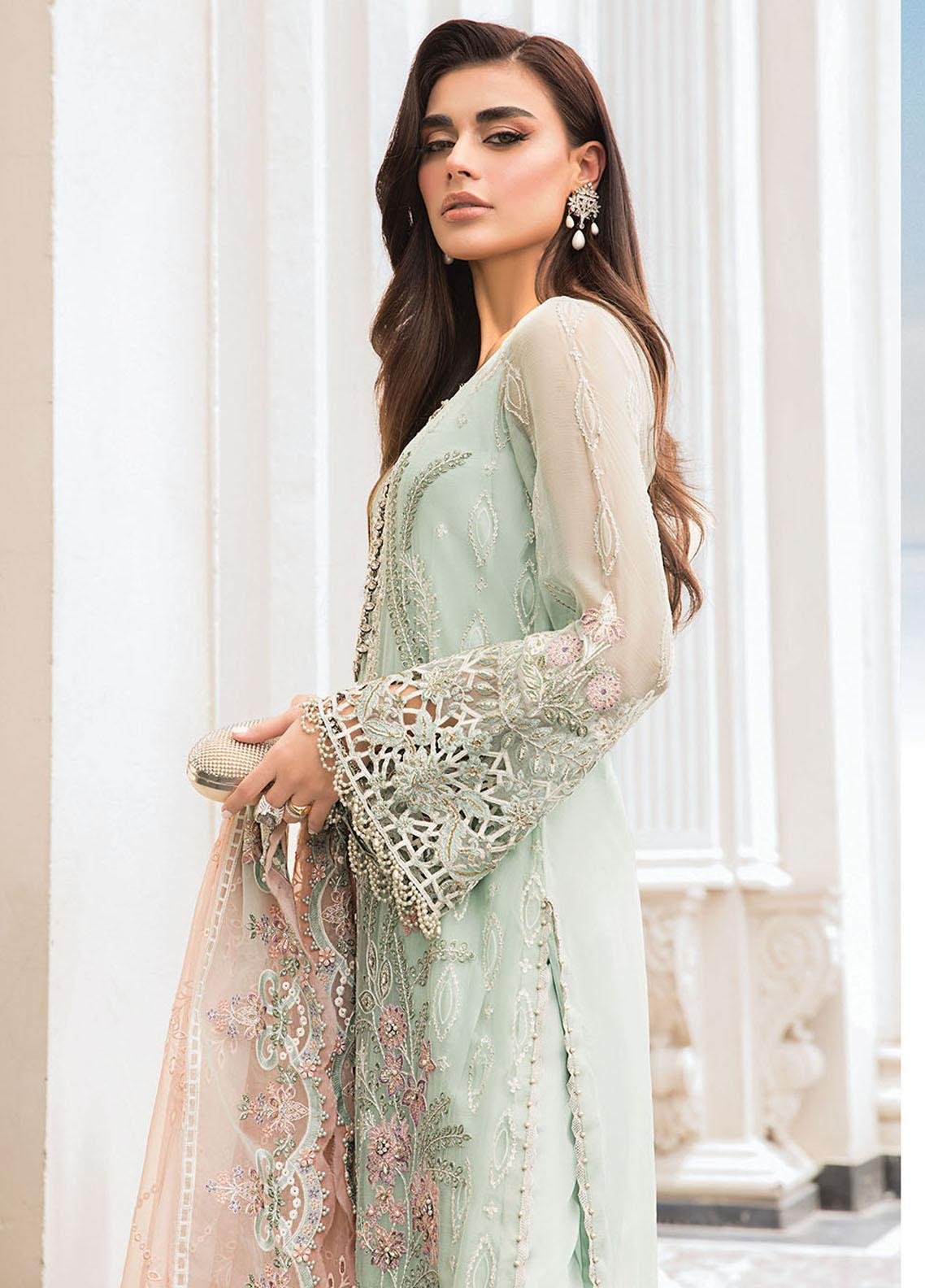 MARIA.B. Unstitched Embroidered Chiffon Mint Green | MPC-23-104 - Image 4